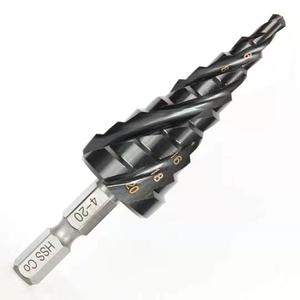 4-20mm Black Nitrided Hex Shank Sprial Flute High Speed Steel <strong>Step</strong> <strong>Drill</strong> for Metal Stainless Steel Aluminium Wood - Product Image 1