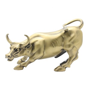 Modèle de taureau espagnol en métal 3D, figurine en métal moulé sous pression, petite sculpture, bronze doré, taureau de Wall Street, statue de pitbull, décoration, boîte cadeau - Product Image 1