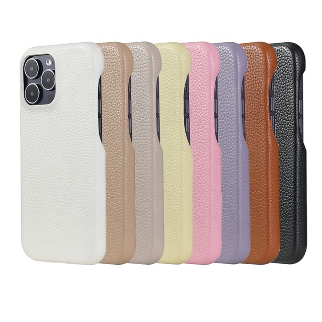 New Ins Girly Lychee PU Leather Phone Case for iPhone 17 16 15 14 13 Pro Max Android Smartphone Cover Chic Colors