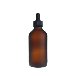Aromatherapy Lab Chemicals Frosted Amber 4oz Dropper Bottle 120ml Glass Tincture Bottles with Eye Droppers for Essential Oils
