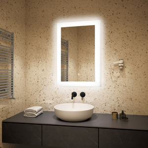 Divas Smart Touch Botón LED Espejo iluminado Espejo de baño Pared moderna con desempañador ETL TUV Certificación IP 67 Impermeable - Product Image 2