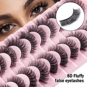 Faux cils en vison synthétique 25 mm, boucles naturelles, bande transparente invisible, réutilisables, cils supérieurs - Product Image 3