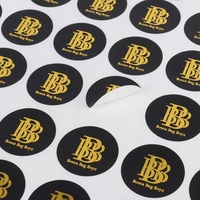 Autocollants personnalisés découpés sur mesure avec logo, impression dorée, étiquettes rondes en vinyle recyclable pour l'emballage de pain, bonbons, gâteaux et produits alimentaires.