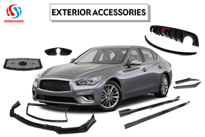 Lèvre de pare-chocs avant sport en ABS pour Infiniti Q50 Sport 2018-2022, séparateur de becquet style V - Product Image 6