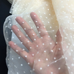 Tessuto in <span class=keywords><strong>Tulle</strong></span> con Pois Floccati in <span class=keywords><strong>Nylon</strong></span> di Lusso per Gonne LT21926 - Product Image 4
