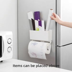 Plastic Wrap <b>Container</b> <b>Refrigerator</b> Rack Kitchen Magnetic Storage Rack for Household Fridge Side Wall Hanging Rack - Product Image 3