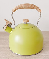 Nouvelle bouilloire sifflante européenne 2.5L cuisinière à induction à gaz universel en acier inoxydable bleu vert couleur thé café bouilloire à eau