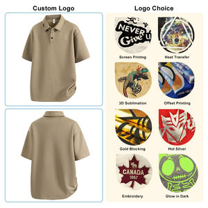 Camisetas Polo de Algodón Transpirables de Manga Corta, Holgadas, Casuales de Verano, con Logotipo Personalizado OME para Hombre - Product Image 2