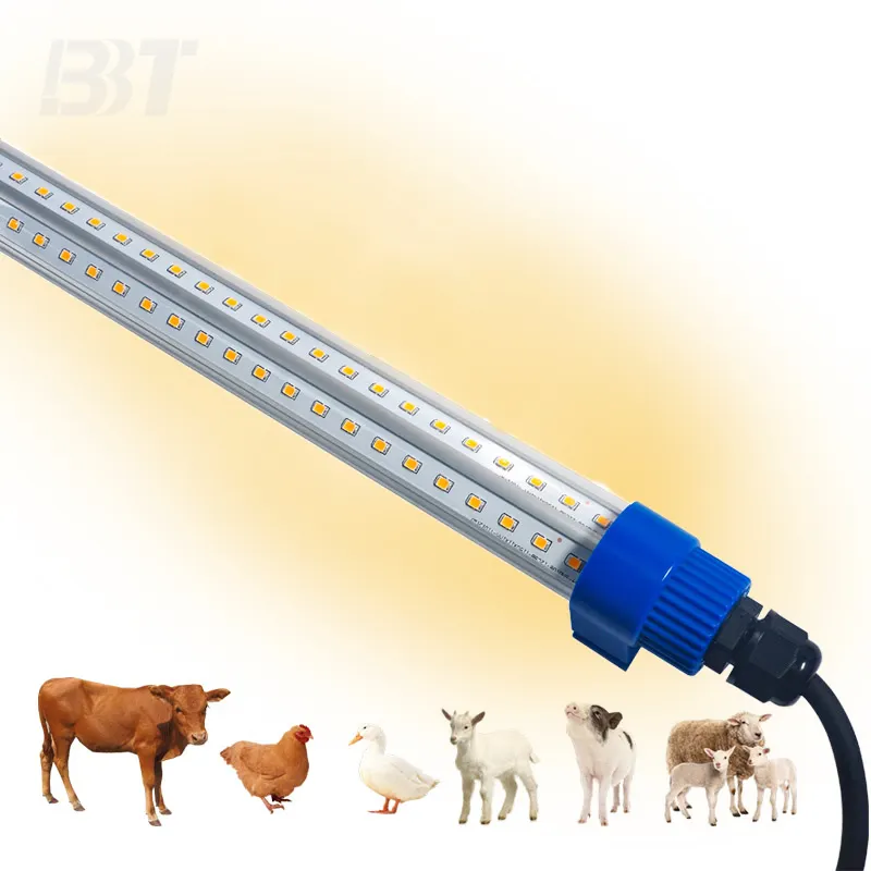 BBT調光可能18W24WLEDチューブライト2700K-6500K鶏肉および家禽小屋用農家IP67防水