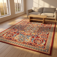 Maschinell Bedruckter Nylon-Teppich Großer Wohnzimmer-Teppich mit Blumenmuster Roter Teppich Hohe Qualität Großhandelspreis