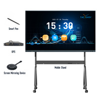 65 75 86 İnç İnteraktif Düz Panel Android/Windows, Konferanslar için Ops Yuvası ile, 40 Nokta Dokunmatik 4k Akıllı Tahta, Eğitim İçin