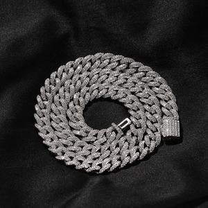 8mm 쿠바 링크 체인 암호화 전체 다이아몬드 목걸이 팔찌 힙합 체인 남성 랩퍼 쥬얼리 - Product Image 5