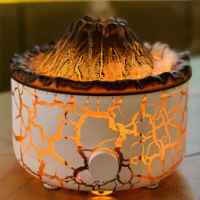 Diffuseur d'huiles essentielles portable de luxe, populaire, en forme de volcan de méduses, simulation de flamme de volcan, humidificateur d'air