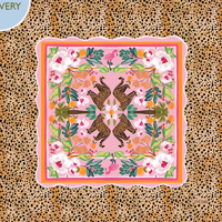 Tapis de Mahjong Luxe Motif Floral Léopard, Tapis de Mahjong Portable Anti-Bruit à Motif Artistique Marron Rétro