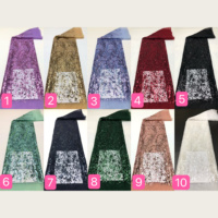 Tissu en dentelle polyester/métallique transparente nacrée brodé, antibactérien, respirant, antistatique, tricoté, poids moyen, pour mariage