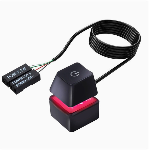Desktop Computer Power Button External Remote Start PC Motherboard Power Switch Reset Button Extension Cable Colorful