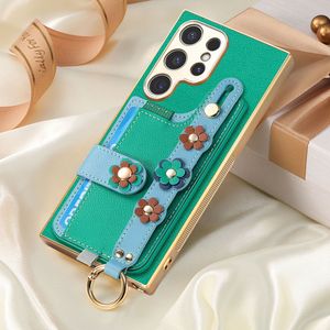 เคสโทรศัพท์หนังเคลือบเงาหรูหราสำหรับ Samsung S24 Ultra พร้อ<span class=keywords><strong>ม</strong></span>ช่องใส่<span class=keywords><strong>ซิ</strong></span><span class=keywords><strong>ม</strong></span>การ์ด, เคสสายคล้องมือลายดอกไม้สำหรับ S23 Fe - Product Image 5