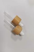 Botol Minyak Esensial Kosmetik Kaca Berlapis Bambu dan Kayu 30ml, Alas Tebal, Transparan, Lapisan Buram, Dilengkapi Pipet