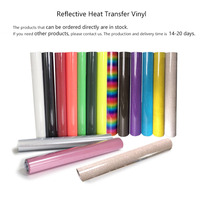 Vinyle thermocollant réfléchissant 12 pouces x 5 pieds, film thermocollant extensible EasyWeed en PU, HTV textile basse température pour vêtements