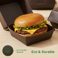 Boîtes personnalisées écologiques pour empanadas, boîte à hamburger en papier kraft, emballage de repas pour restauration rapide