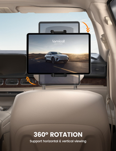 Support de tablette pliable <span class=keywords><strong>pour</strong></span> appuie-tête de voiture Lamicall STCH02, <span class=keywords><strong>pour</strong></span> siège arrière, gain de place, berceau rotatif à 360 degrés, <span class=keywords><strong>pour</strong></span> enfants, voyage - Product Image 2