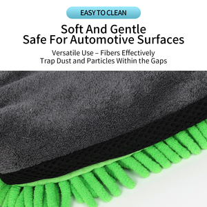 Individuell Bedruckbare Chenille-Korallenfleece-Waschhandschuhe für Autos, Multifunktionale Wasserdichte Auskleidung, Elastischer Handgelenkriemen, Autoreinigungshandschuhe - Product Image 2