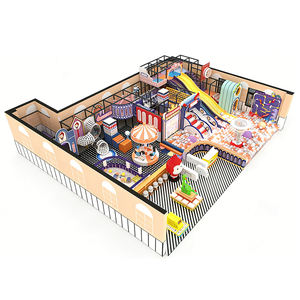 Parque Infantil Indoor Temático de Carnaval Retrô com Piscina de Bolinhas, Escorregador e Carrossel para Centro de Entretenimento Infantil - Product Image 2