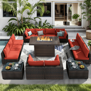 Juego <span class=keywords><strong>de</strong></span> sofás <span class=keywords><strong>de</strong></span> ratán para patio, sofá <span class=keywords><strong>de</strong></span> ratán Seccional <span class=keywords><strong>de</strong></span> mimbre PE, juego <span class=keywords><strong>de</strong></span> muebles <span class=keywords><strong>de</strong></span> exterior con fogata - Product Image 3