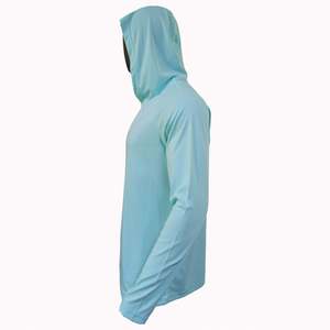 Chemise de pêche pour homme personnalisée, vert clair, 100% polyester, avec capuche, grande taille, respirante, imperméable, protection UV UPF 50, séchage rapide, avec logo - Product Image 4