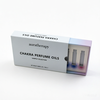 Boîte d'emballage personnalisable pour aromathérapie, kit d'échantillons de parfum, boîte cadeau pour huiles essentielles OEM avec insert en papier arc-en-ciel