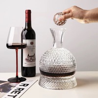 Carafe Rotative de Luxe Discret Haut de Gamme en Cristal Transparent pour la Maison, Distributeur Élégant de Vin