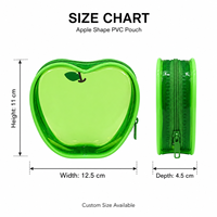 Kamcity – Nouvelle pochette à monnaie transparente en PVC en forme de pomme avec logo personnalisé, mini trousse de maquillage à fermeture éclair, pochette en gelée pour filles, cadeau de fête pour enfants