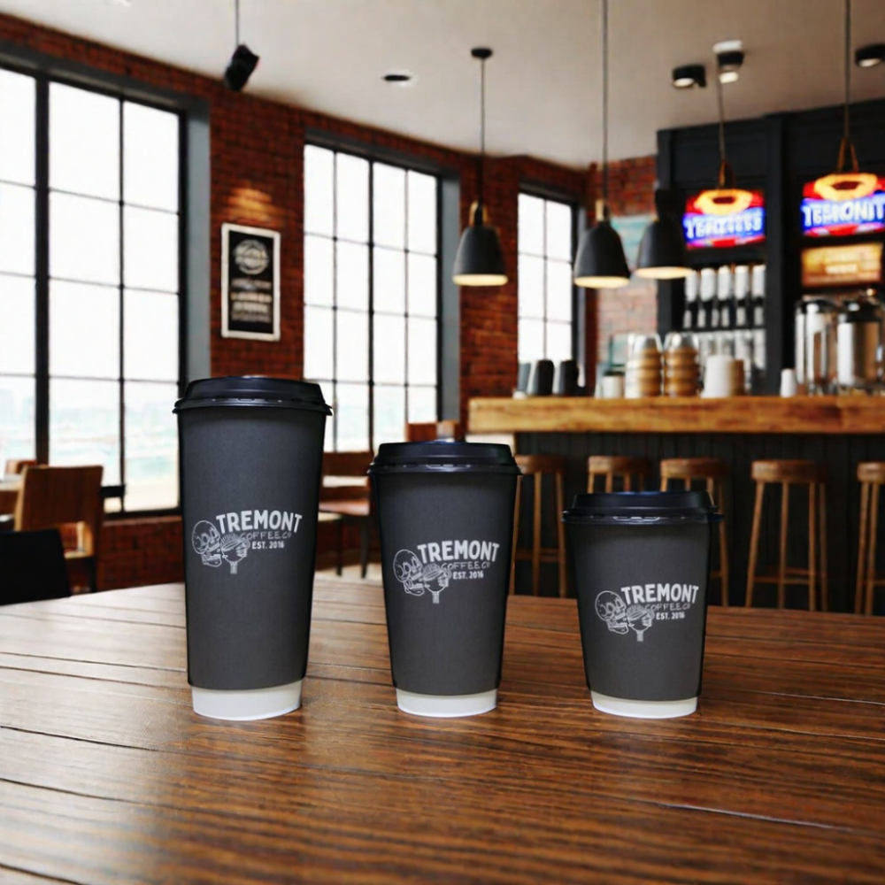 AT PACK Eco Friendly Coffee Shop Supplies 8/12/16/20oz Paper Cup For Coffee Disposable Double Wall Paper Cup For Hot Drink
