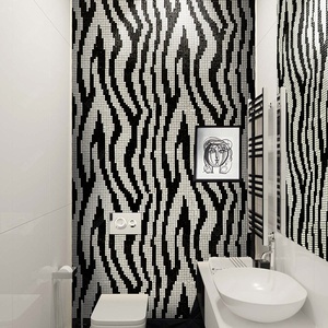 Piastrelle murali in ceramica con motivo zebrato per bagno, cucina e toilette, design artistico a mosaico. - Product Image 2