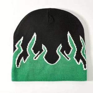Bonnet en polyester tricoté résistant aux flammes pour homme, style streetwear, pull chaud d'extérieur, jacquard, design créatif résistant au froid - Product Image 5