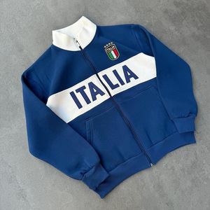 Chaqueta de punto personalizada para hombre, con cremallera completa, bordado, cuello alto, estilo icónico, chaqueta deportiva con paneles tonales, top de atuendo deportivo. - Product Image 1
