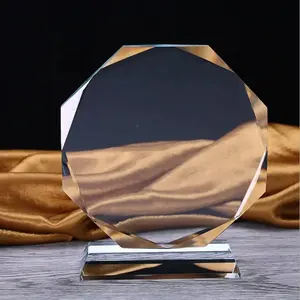 Fabriek Groothandel Transparante Blanco Kristallen Trofee Award Componenten Duidelijke Aangepaste Kristalglas Trofee Awards Met Kristallen Basis