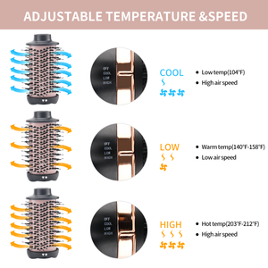 Escova de Ar Quente PRITECH com Cabeçotes Destacáveis Secadoras de Cabelo Escova Secadora Volumizadora 1200w Secador de Cabelo em Uma Etapa - Product Image 5
