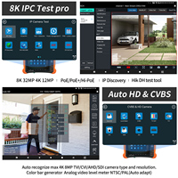 Monitor CCTV Rsrteng X9-MOVTADHS Pro de 8 Pulgadas, Probador de Cámaras IP 8K, Cable Hi-POE, TVI, CVI, AHD, DMM, TDR, OPM, Herramientas de Red WiFi
