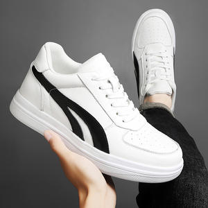 Zapatos Casuales de Hombre con Aumento de Altura Invisible de 8CM, Puntera de Cuero Vacuno de Doble Capa, Cuero Genuino, Transpirables, Resistentes al Desgaste, Zapatillas Blancas Pequeñas - Product Image 5