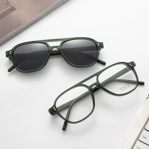 Montures en acétate double vintage Lunettes tendance pour boutique d'accessoires de mode Lunettes en acétate unisexe - Product Image 1