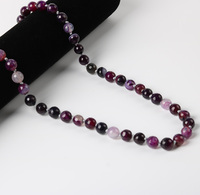 Collier en pierres naturelles multicolores, grosses perles, nouées, pour femmes