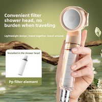 Pommeau de Douche Portable ABS Haute Pression pour Voyage Transfrontalier, Design Circulaire Minimaliste Moderne avec Filtre Pluie