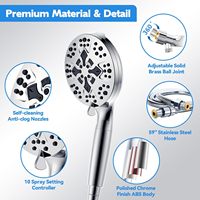 Ensemble de douche à main avec filtre à 10 réglages 3 articles Pomme de douche avec tuyau et support combiné