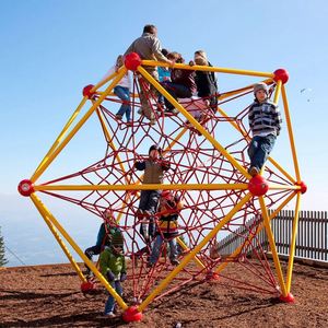 プレイグラウンド屋外ネットクライマーアトラクションパークアドベンチャーロープクライミングフレームとスライド子供ドーム壁構造 - Product Image 3