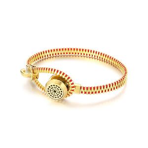 KALEN Unisex Creative Gold/Silver Stainless Steel&amp;Jade Thread <strong>Zipper</strong> <strong>Bracelet</strong> - Product Image 6