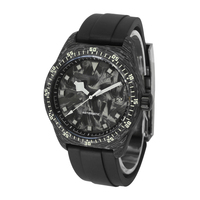 Reloj Mecánico Automático de Fibra de Carbono para Hombre, Reloj de Pulsera de Lujo con Correa de Silicona y Logotipo Personalizado, Fabricante OEM ODM