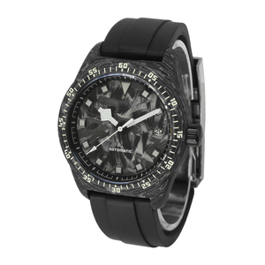 Montre mécanique automatique en fibre de carbone pour homme, montre-bracelet de luxe avec bracelet en silicone et logo personnalisé, fabricant OEM ODM - Product Image 5