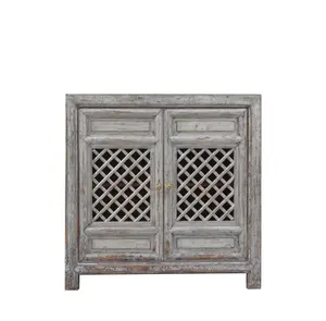 Oriental Style Chinese Antique Wooden Carved Distressed Painted Furniture