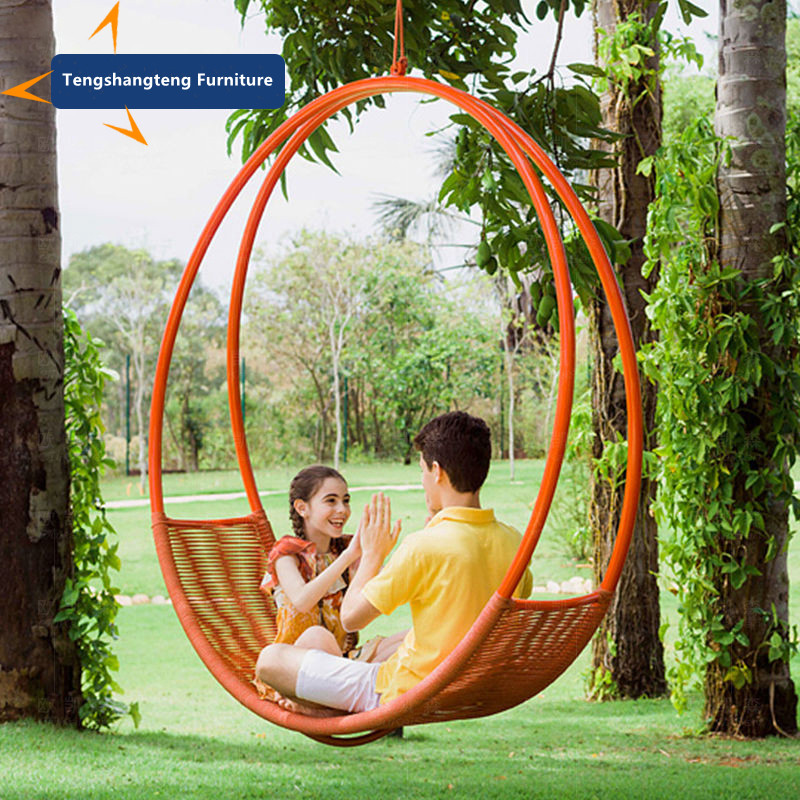Хорошее качество, для улицы и помещений, ротанговый веревочный Плетеный Алюминиевый металлический подвесной круглый вращающийся стул в форме яйца
